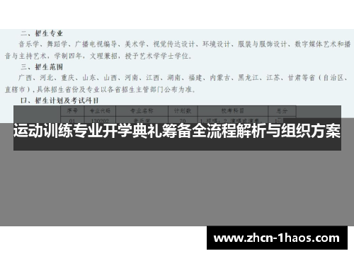运动训练专业开学典礼筹备全流程解析与组织方案