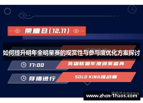 如何提升明年全明星赛的观赏性与参与度优化方案探讨 如何提升明年全明星赛的观赏性与参与度优化方案探讨